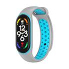 For Xiaomi Mi Band 7 Two-color Silicone Watch Band(Grey+Blue) - 1