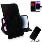 For iPhone 14 Pro Colorful Magnetic Buckle Leather Phone Case(Black) - 1