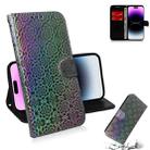 For iPhone 14 Pro Colorful Magnetic Buckle Leather Phone Case(Silver) - 1