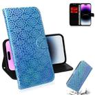 For iPhone 14 Pro Max Colorful Magnetic Buckle Leather Phone Case (Blue) - 1