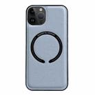 For iPhone 14 Pro Max Litchi Texture Magsafe Magnetic Phone Case (Sierra Blue) - 1