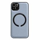 For iPhone 11 Pro Max Litchi Texture Magsafe Magnetic Phone Case (Sierra Blue) - 1
