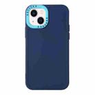 For iPhone 14 Color Contrast Lens Frame TPU Phone Case (Sapphire Blue+Sky Blue) - 1