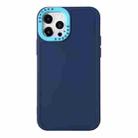 For iPhone 13 Color Contrast Lens Frame TPU Phone Case(Sapphire Blue+Sky Blue) - 1