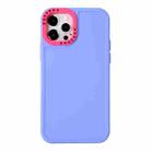 For iPhone 11 Color Contrast Lens Frame TPU Phone Case (Purple+Rose Red) - 1