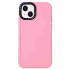 For iPhone 14 Black Lens Frame TPU Phone Case (Pink) - 1