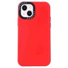 For iPhone 14 Plus Black Lens Frame TPU Phone Case (Red) - 1