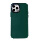 For iPhone 12 Black Lens Frame TPU Phone Case(Dark Green) - 1