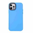 For iPhone 12 Pro Max Black Lens Frame TPU Phone Case(Sky Blue) - 1