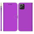 For Infinix Hot 11 2022 Imitated Mirror Surface Horizontal Flip Leather Phone Case(Purple) - 1