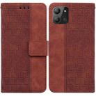 For Infinix Hot 11 2022 Geometric Embossed Leather Phone Case(Brown) - 1