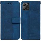 For Infinix Hot 11 2022 Geometric Embossed Leather Phone Case(Blue) - 1