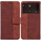 For Infinix Note 12 VIP Geometric Embossed Leather Phone Case(Brown) - 1