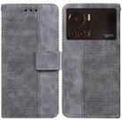 For Infinix Note 12 VIP Geometric Embossed Leather Phone Case(Grey) - 1