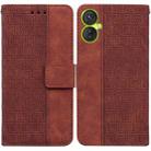 For Tecno Spark 9 Pro Geometric Embossed Leather Phone Case(Brown) - 1