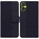 For Tecno Spark 9 Pro Geometric Embossed Leather Phone Case(Black) - 1