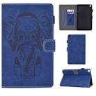 For Galaxy Tab A 8.0 (2019) T290 T295 Embossed Elephant Pattern Horizontally Flip PU Leather Case with Magnetic Buckle & Bracket and Card Slot(Blue) - 1