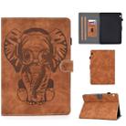 For Huawei T3-10.0 Embossed Elephant Pattern Horizontally Flip PU Leather Case with Magnetic Buckle & Bracket and Card Slot(Brown) - 1