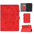 For Huawei T5-10.0 Embossed Elephant Pattern Horizontally Flip PU Leather Case with Magnetic Buckle & Bracket and Card Slot(Red) - 1