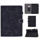 For Huawei T5-10.0 Embossed Elephant Pattern Horizontally Flip PU Leather Case with Magnetic Buckle & Bracket and Card Slot(Black) - 1