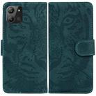 For Infinix Hot 11 2022 Tiger Embossing Pattern Horizontal Flip Leather Phone Case(Green) - 1