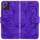 For Infinix Hot 11 2022 Tiger Embossing Pattern Horizontal Flip Leather Phone Case(Purple) - 1