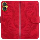 For Tecno Spark 9 Pro Tiger Embossing Pattern Horizontal Flip Leather Phone Case(Red) - 1