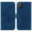 For Infinix Hot 11 2022 Butterfly Rose Embossed Leather Phone Case(Blue) - 1