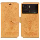 For Infinix Note 12 VIP Butterfly Rose Embossed Leather Phone Case(Yellow) - 1