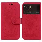 For Infinix Note 12 VIP Butterfly Rose Embossed Leather Phone Case(Red) - 1