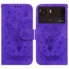 For Infinix Note 12 VIP Butterfly Rose Embossed Leather Phone Case(Purple) - 1