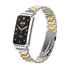 For Xiaomi Mi Band 7 Pro Three-Bead Metal Watch Band(Silver Gold) - 1