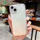 For iPhone 14 Plus Glitter Gradient Tempered Glass Phone Case (Orange) - 1