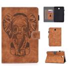 For Galaxy Tab A 8.0 (2015) T350 T355 Embossed Elephant Pattern Horizontal Flip PU Leather Case with Sleep Function & Magnetic Buckle & Bracket and Card Slot(Brown) - 1