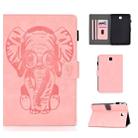 For Galaxy Tab A 8.0 (2015) T350 T355 Embossed Elephant Pattern Horizontal Flip PU Leather Case with Sleep Function & Magnetic Buckle & Bracket and Card Slot(Pink) - 1