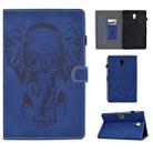 For Galaxy Tab A 10.5 T590 T595 Embossed Elephant Pattern Horizontal Flip PU Leather Case with Sleep Function & Magnetic Buckle & Bracket and Card Slot(Blue) - 1