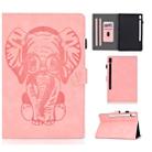 For Galaxy Tab S6 T860 T865 Embossed Elephant Pattern Horizontal Flip PU Leather Case with Sleep Function & Magnetic Buckle & Bracket and Card Slot(Pink) - 1
