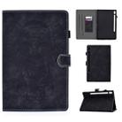 For Galaxy Tab S6 T860 T865 Embossed Elephant Pattern Horizontal Flip PU Leather Case with Sleep Function & Magnetic Buckle & Bracket and Card Slot(Black) - 1