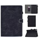 For iPad 9.7 2017 / 2018 Embossed Elephant Pattern Horizontal Flip PU Leather Case with Sleep Function & Magnetic Buckle & Bracket and Card Slot(Black) - 1