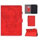 For iPad 10.2 10.5 /  iPad Air 10.5 2019 Embossed Elephant Pattern Horizontal Flip PU Leather Case with Sleep Function & Magnetic Buckle & Bracket and Card Slot(Red) - 1