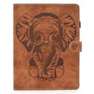 For iPad 2 3 4 Embossed Elephant Pattern Horizontal Flip PU Leather Case with Sleep Function & Magnetic Buckle & Bracket and Card Slot(Brown) - 2