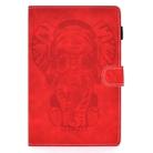 For iPad mini 1/2/3/4/5 Embossed Elephant Pattern Horizontal Flip PU Leather Case with Sleep Function & Magnetic Buckle & Bracket and Card Slot(Red) - 2