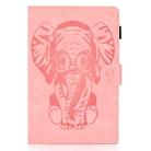 For iPad mini 1/2/3/4/5 Embossed Elephant Pattern Horizontal Flip PU Leather Case with Sleep Function & Magnetic Buckle & Bracket and Card Slot(Pink) - 2
