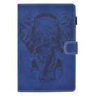 For iPad mini 1/2/3/4/5 Embossed Elephant Pattern Horizontal Flip PU Leather Case with Sleep Function & Magnetic Buckle & Bracket and Card Slot(Blue) - 2