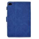 For iPad mini 1/2/3/4/5 Embossed Elephant Pattern Horizontal Flip PU Leather Case with Sleep Function & Magnetic Buckle & Bracket and Card Slot(Blue) - 4