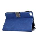 For iPad mini 1/2/3/4/5 Embossed Elephant Pattern Horizontal Flip PU Leather Case with Sleep Function & Magnetic Buckle & Bracket and Card Slot(Blue) - 7