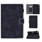 For iPad mini 1/2/3/4/5 Embossed Elephant Pattern Horizontal Flip PU Leather Case with Sleep Function & Magnetic Buckle & Bracket and Card Slot(Black) - 1