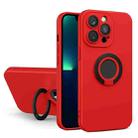 For iPhone 14 Contrast Color TPU Holder Phone Case (Red) - 1