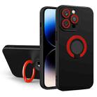 For iPhone 14 Pro Contrast Color TPU Holder Phone Case(Black Red) - 1