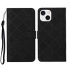 For iPhone 14 Ethnic Style Embossed Pattern Leather Phone Case (Black) - 1